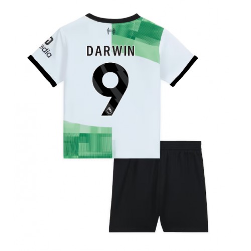 Lacne Dětský Futbalové dres Liverpool Darwin Nunez #9 2023-24 Krátky Rukáv - Preč (+ trenírky)